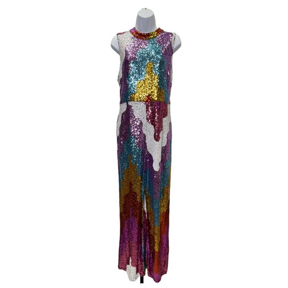 Anthropologie Hutch Abstract Sequin Jumpsuit - Size Small - Picture 3 of 9